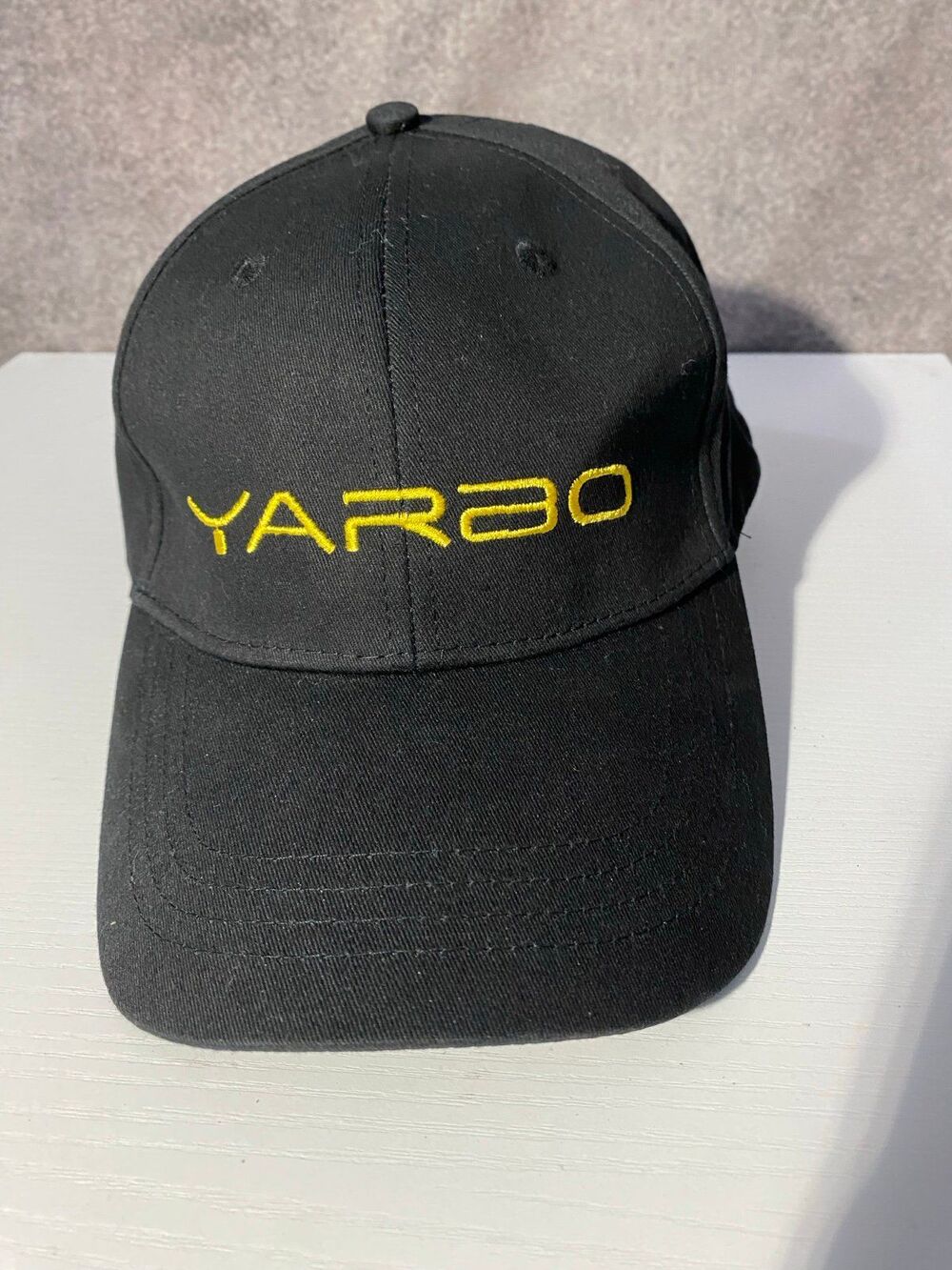 Black YARBO Hat Cap Yellow Embroidered Logo Adjustable Snapback Dad Cap